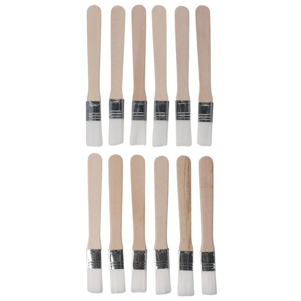 1/12Pcs 0.6 inch Painting Tool Nylon Bent Head Cabinets Wood Handle Wall