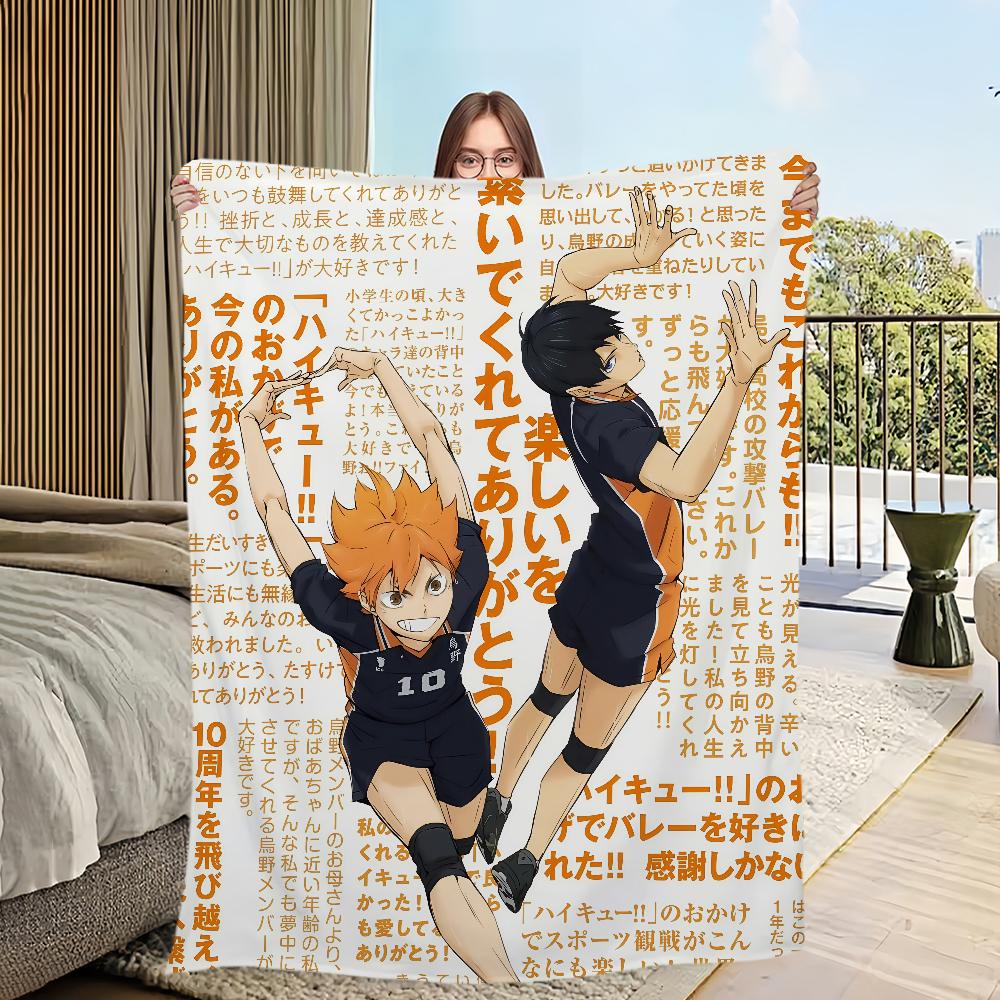 Комикс аниме арт H-Haikyu S-Shoyo Hinata Одеяло Фланелевое теплое мягкое плюшевое одеяло для дивана гостиной офиса спальни путешествий подарок