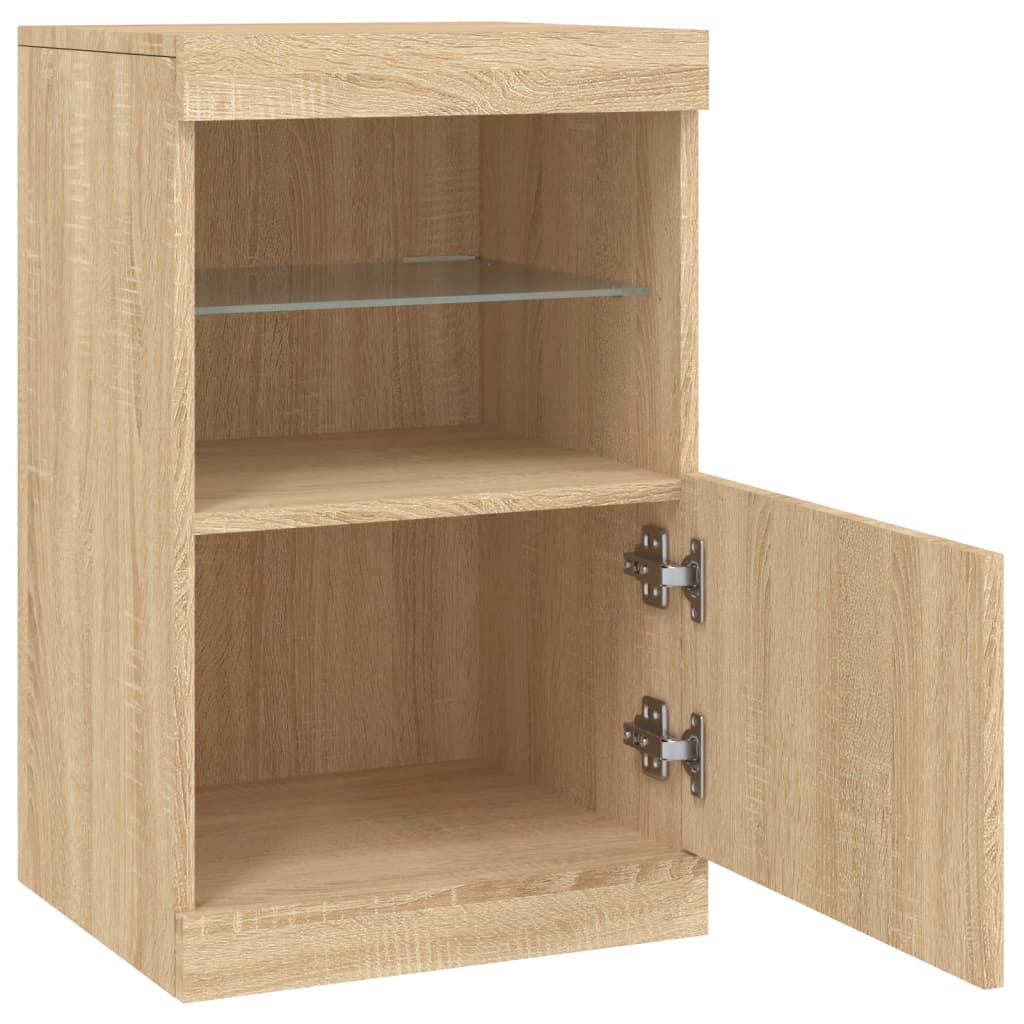 Sideboard with LED Lights Sonoma Oak 41 x 37 x 67 cm