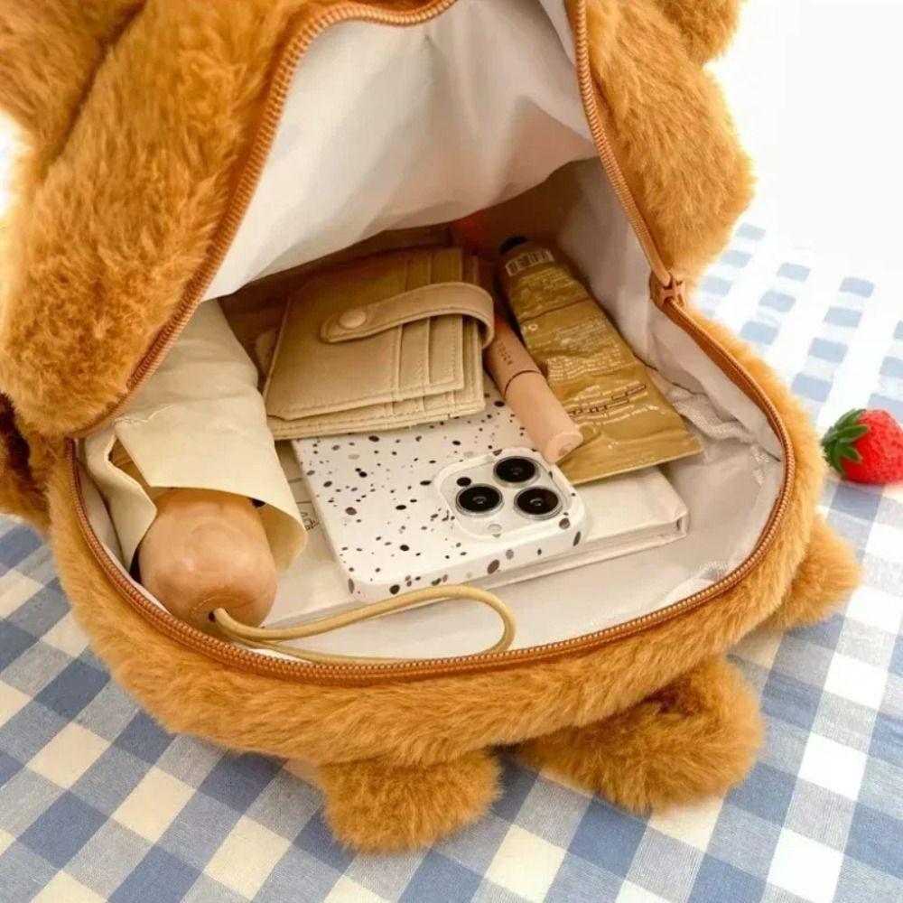 Мультфильм Капибара Рюкзак Меховой Плюшевый Школьный Рюкзак Портативный Капибара Сумка На Плечо Аниме Периферийные Устройства