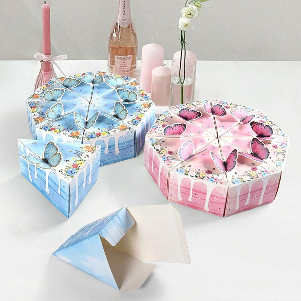 8 ШТ./Набор 3D Бабочки Подарочная Коробка Цветочный Узор Упаковочная Коробка для Подарков Для Конфет Печенья