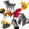 Mini Animals Micro Particle Building Blocks Diamond Bricks Cat Dog Parrot Corgi Flamingo Models Assembly Toys For Kids Children