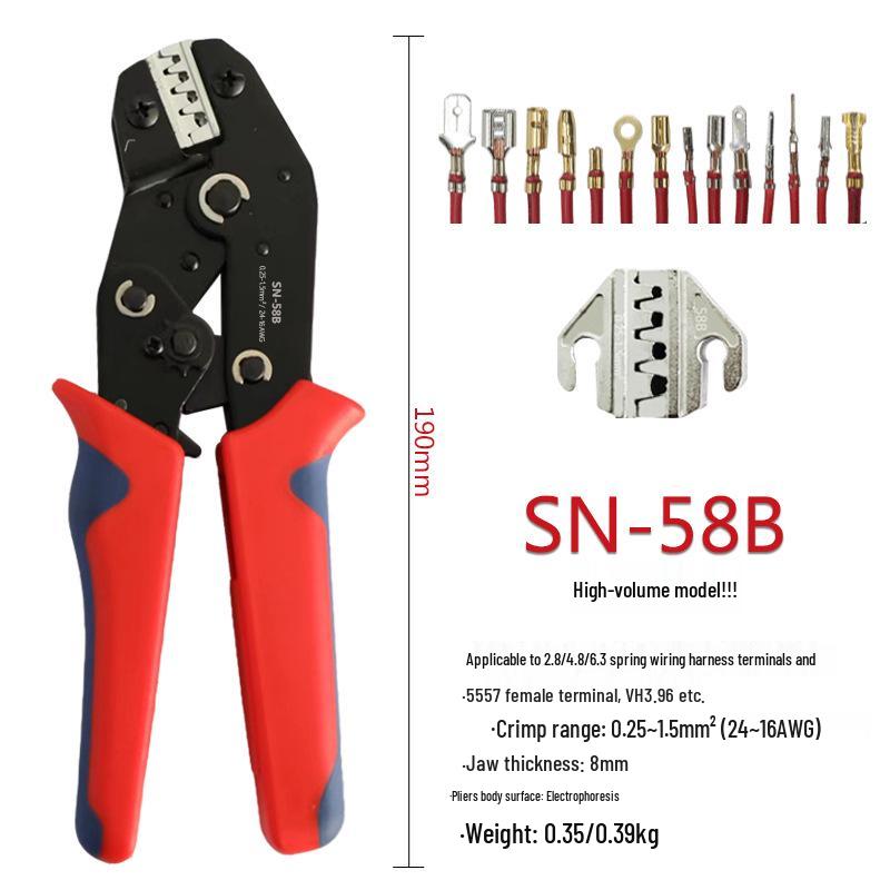 SN Multi-Function Ratchet Crimping Pliers for Spring and Bare Terminals