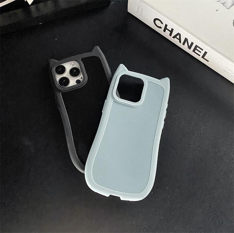 Мягкий силиконовый чехол из ТПУ с мультяшными кошачьими ушками для iPhone 15 Pro Max 14 Plus 13 12 11 Pro, универсальный защитный чехол от падения