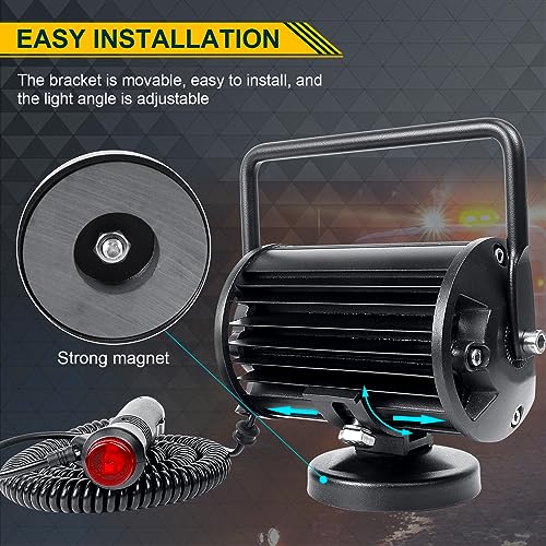 1 х Ручной рабочий фонарь 5 дюймов 72 Вт магнитное основание рабочий фонарь светодиодный 6000 К водонепроницаемый пылезащитный 12 В/24 В универсальный совместимый со всеми транспортными средствами