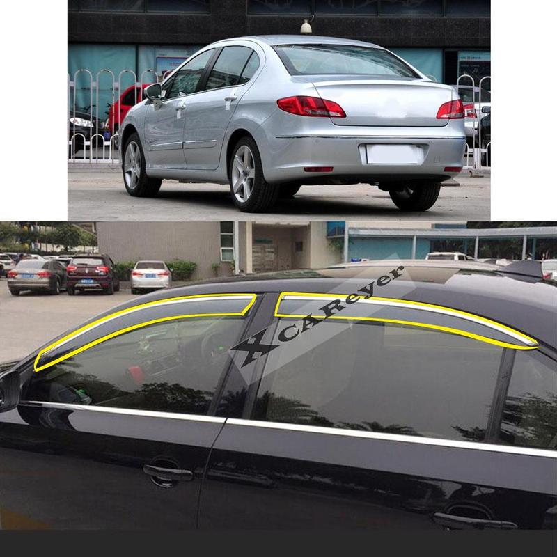 For Peugeot 408 2010 2011 2012 2013 Car Body Styling Sticker Plastic Window Glass Wind Visor Rain/Sun Guard Vent Parts