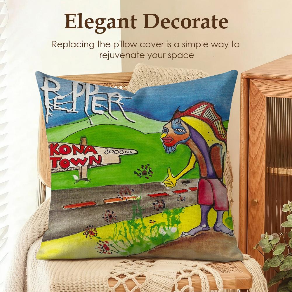 Red Hot Chili PPeppers Band Cushion Cover Natural Linen Organic Fabric DoubleSided Printing Sofa Home Decor Gift Pillow Case