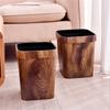 Imitation Wood Grain Marble Garbage Bin 12/14 L Waterproof Plastic Trash Can For Kitchen Living Room Bathroom Waste Paper Basket