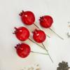 25 шт./пакет, имитирующий маленькие ягоды граната, сделай сам, праздничное украшение, фрукты и овощи, маленький красный фруктовый венок, аксессуары