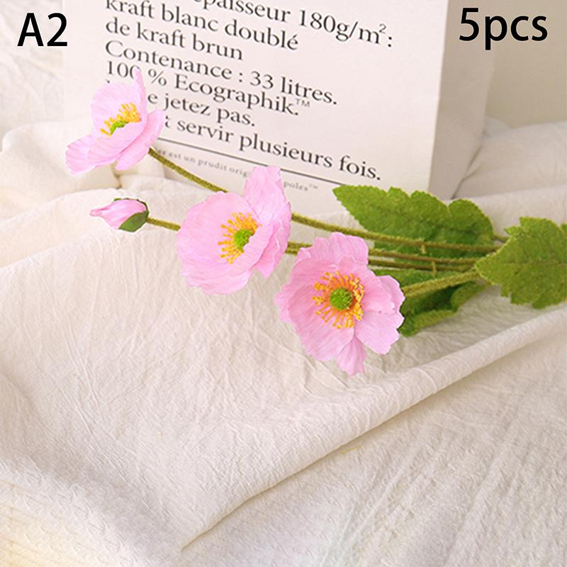 Красивые яркие цвета 4 головки шелковые поддельные имитация маков искусственный цветок для самостоятельного украшения дома свадебной вечеринки с листьями