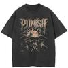Streetwear футболка с принтом черепа Хлопковая стираная черная футболка Унисекс Топы Футболки Короткий рукав Футболка