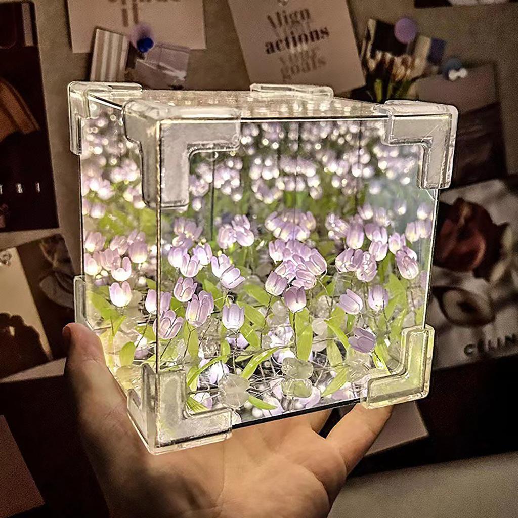 Творческий Diy цветок тюльпана морской куб трехмерный маленький ночник материал посылка для подруги пары подруг