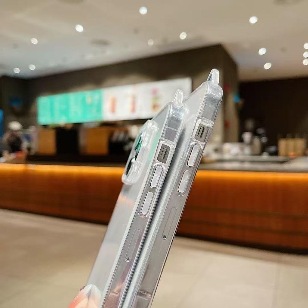 Чехол для iPhone 17 Pro Max Air Милый Кот 3D Ушки Прозрачный Чехол для Телефона Для 16 15 13 11 12 14 Plus Мягкий Прозрачный ТПУ Задняя Крышка