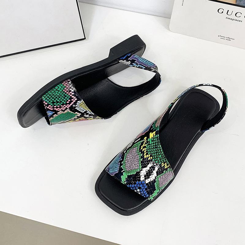 Flat Bottomed Casual Sandals for Women, New Style for Outerwear, Plus Size, Square Heel, Square Toe, Saroma Sandals