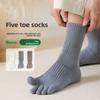 Мужские весенне-осенние дезодорирующие носки с поглощением пота, антибактериальные, от грибка стопы, в тубе, пятипалые