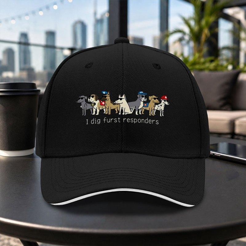 Dog First Responder Baseball Cap Unisex Adjustable Lightweight Casual Dad Hat For Travel Parties Daily Wear Multiple Colors