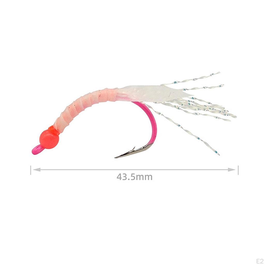 5шт светящиеся рыболовные приманки крючки реалистичные искусственные для пресноводных мух