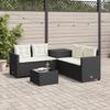 VidaXL Garden Sofa with Table and L-shaped Cushions Black, Outdoor Sofa, L-shaped Outdoor Sofa, 369027