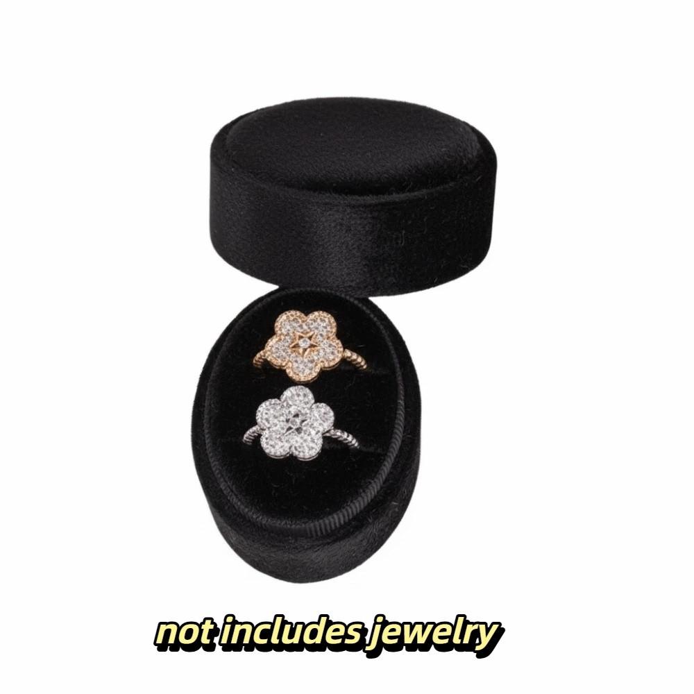 Oval Shape Velvet Ring Box 2 Slots/3 Slots Oval Jewelry Box Jewelry Organizer Box Proposal