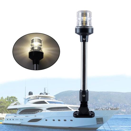 Yousheng Светодиодный кормовой огонь Водонепроницаемый IP67 Белый Складной Задний навигационный огонь для лодки Ходовой огонь для понтонов Рыбалки Бассовых Джон-лодок