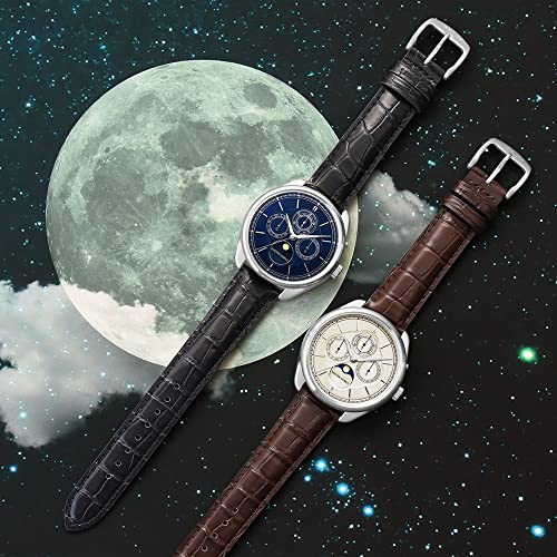 Мужские часы MASTER WORKS Quattro 004 MW21SN-ACNVG8, Сделано в Японии, Кварцевый механизм, 40 мм, Кожаный ремешок, Фаза Луны, Темно-синий