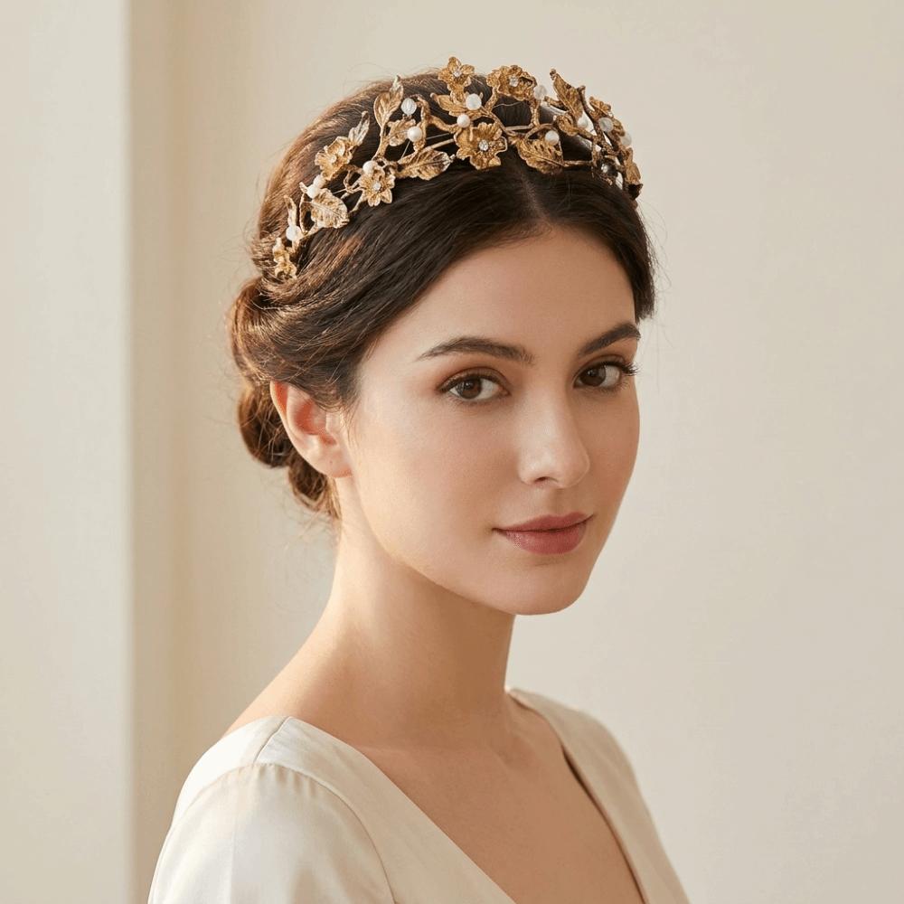 Zinc Zinc Alloy Bridal Tiaras Sparkling Wedding Tiaras Vintage Pearl Headpiece Girl