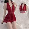 Erotic Lingerie Deep V-neck Tops Women See-through Lingerie Sexy Women Pajamas V-neck Dresses