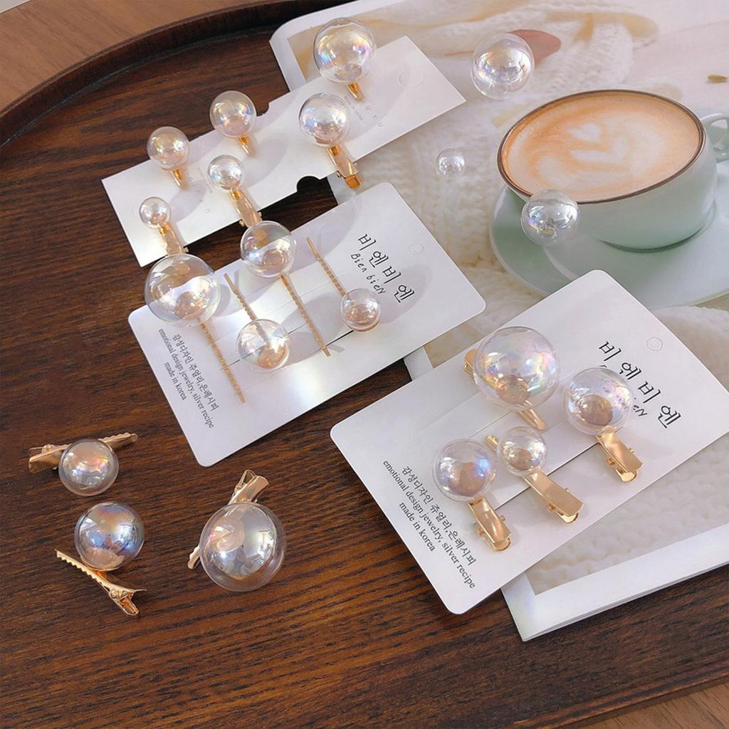 6 шт. Креативная заколка для волос в виде пузыря, цветная прозрачная заколка-автомат для девочек, милая заколка-уточка разного размера, новые аксессуары для волос