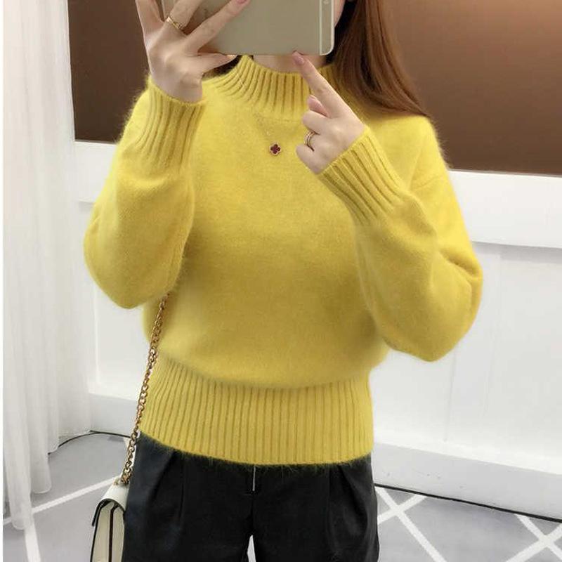 Базовый вязаный кашемировый свитер, женский пуловер, мягкий свитер, женская одежда, свободный повседневный женский джемпер, корейская мода