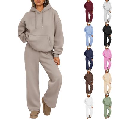 Женский повседневный худи с капюшоном и комплект джоггеров широкого кроя оверсайз