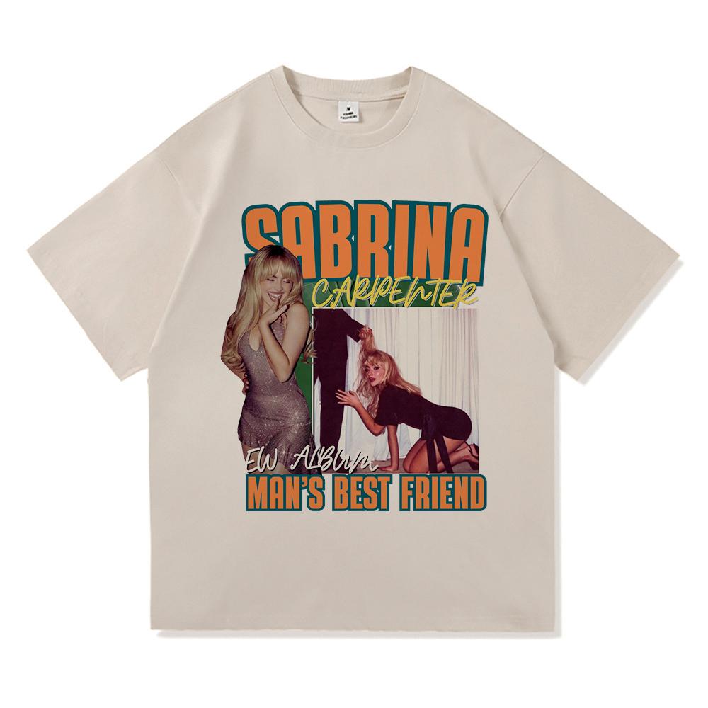 Sabrina Carpenter Друг Человека Футболка Альбом Мужская Женская Одежда Харадзюку Инфантильный Мужчина Высококачественные Топы Хлопковые Футболки
