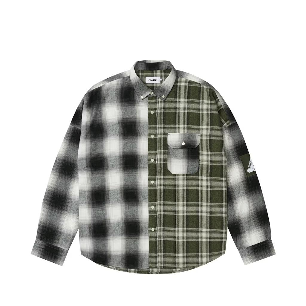 Palace SS26 Patchy Flannel Shirt 'Green' Men's P30SHT007