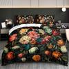 3 шт. Винтажный цветочный комплект постельного белья Пододеяльник Бохо цветочный комплект постельного белья Стеганое одеяло Темный цветочный тематический комплект стеганого одеяла для кровати Роскошный
