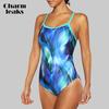 One Piece Women Sports Swimwear Sports Swimsuit Watercolor Monokini Bikini Bathing Suit