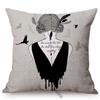 Sketch Hand-Painted Woman Portrait Cotton Linen Throw Pillow Case Fashion Girl Room Sofa Decoration Cushion Cover Cojines