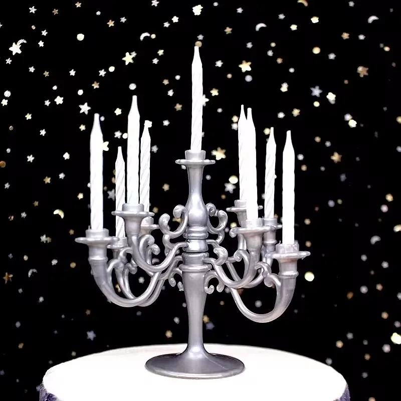 Новые 9 шт. свечей и подставка для подсвечников 1 набор топпер для торта вечеринка по случаю дня рождения подсвечники топперы украшение