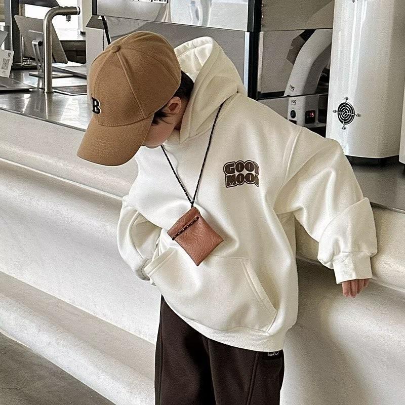 Boys' Long-Sleeve Hooded Sweatshirt - 2023 Korean Style for Autumn/Winter