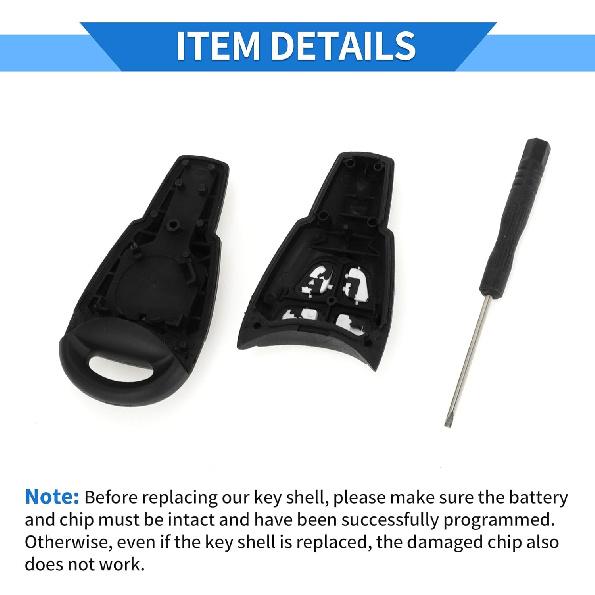 Key Shell Case for SAAB 93 95 2003-2007 Keyless Entry Remote Key Fob Replacement Case 4 Buttons
