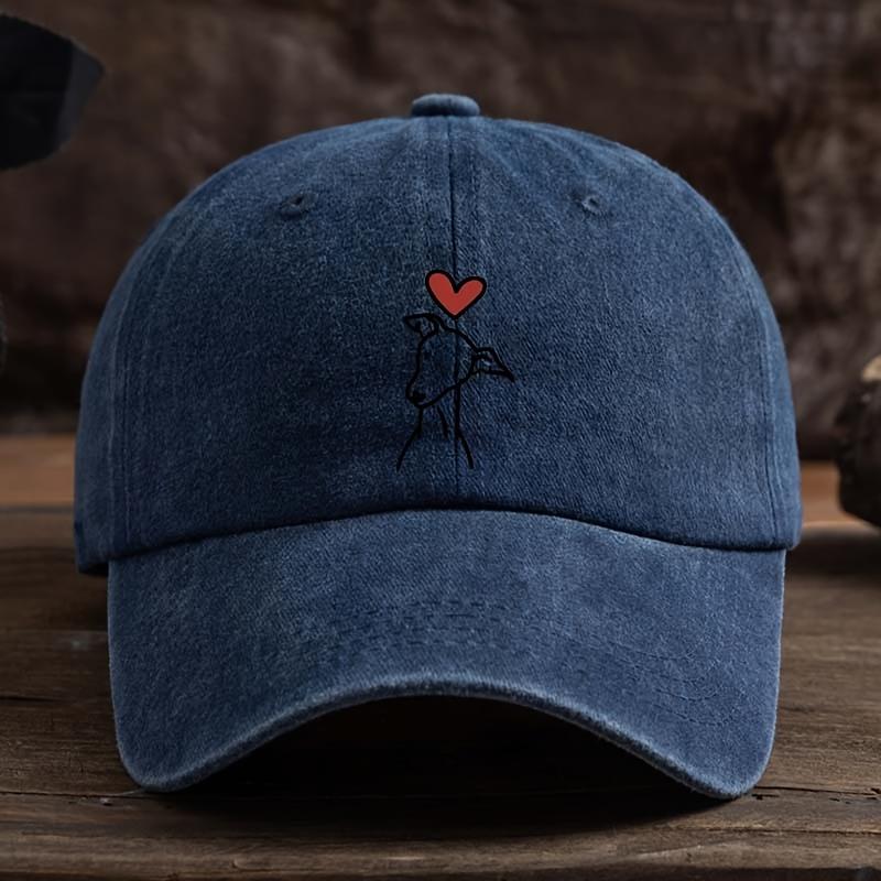 Fashionable Line Dog Love Printed Baseball Hat Versatile Outdoor Leisure Fishing Hat Sunshade Duck Tongue Hat Travel