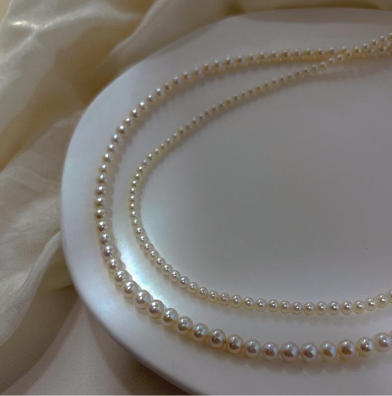 Ожерелье из стерлингового серебра 925 пробы с жемчугом Шицзя и детскими бусинами - Изысканный круглый блеск, Ретро нежный чокер для женщин