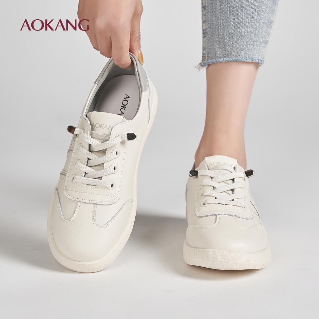 Aokang 2026 Spring New Women's Shoes Daily Casual White Shoes Soft soled Versatile Training Shoes