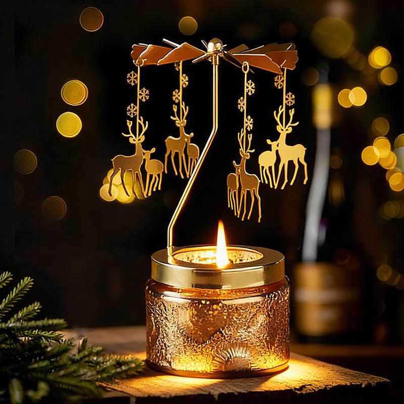 Rotating Soy Wax Scented Candle Holder - Birthday Gift & Home Decor