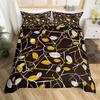 Floral Leaves Bedding Set Microfiber Butterfly Duvet Cover Lotus Flowers Comforter Cover Full King For Kids Adults Bedroom Decor