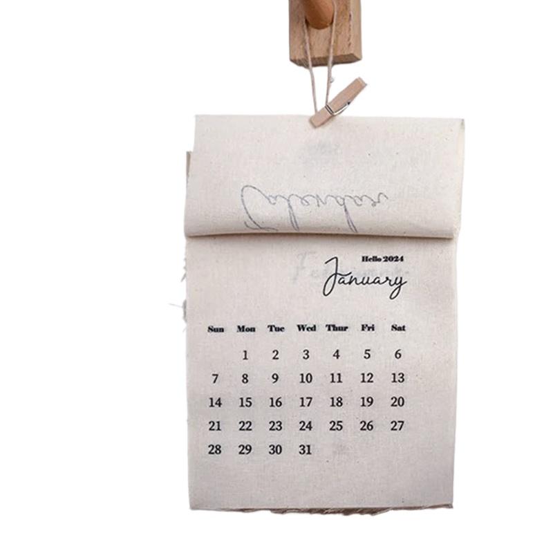 1 шт. с бахромой Корейский стиль Тканевый календарь 2025 г. Индивидуальный Стильный 2025 Тканевый Настенный Хлопковая ткань