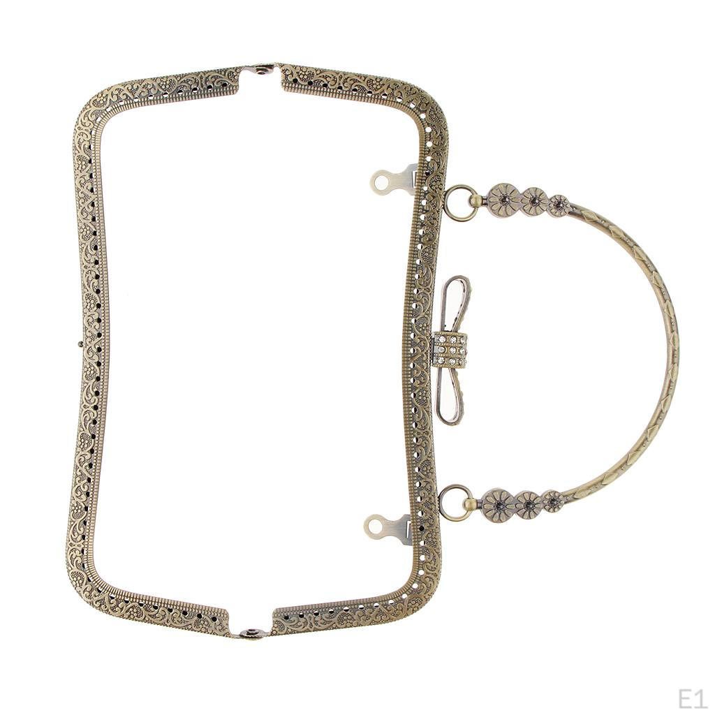 Rhinestone Sew Bag Evening Purse Metal Frames Clasps 20cm