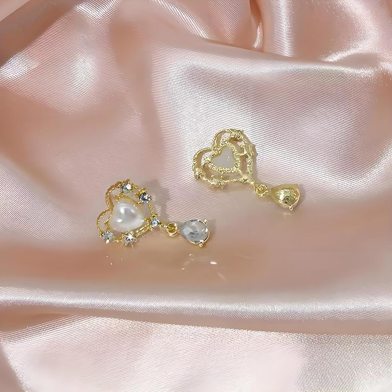 1 пара серег-подвесок с жемчугом, модные блестящие серьги-кисточки со стразами золотого цвета для женщин, аксессуары для вечеринок, подарок