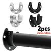 304 Stainless Steel Flange Seat 2PCS Wardrobe Hanger Rod Bracket Robust Fixing Hardware Holder for Closet Bar Support