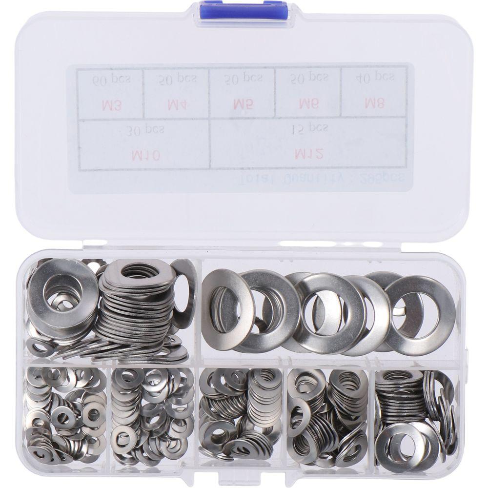 295Pcs 7 Sizes Curved Washers Kit 304 Stainless Steel Gasket Assortment Electrical Connections