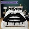 Lips Pattern Bedding uilt Set uilt Cover Pillowcase Home Decoration Birthday Gift (1 * duvet cover + 2 * pillowcase without core)