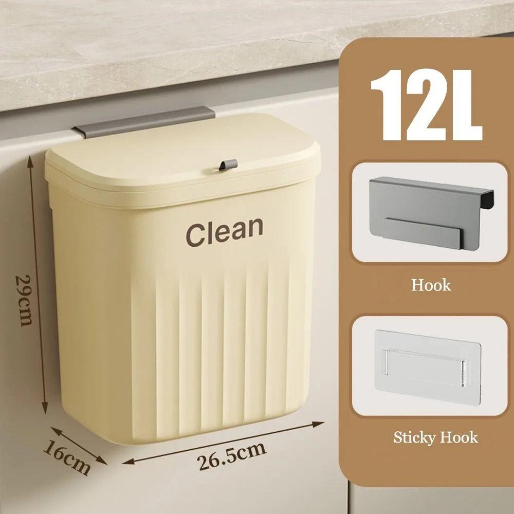 1Pcs Wall Mounted Waste Garbage Bin Cabinet Compost Kitchen Bin Durable Trash Can